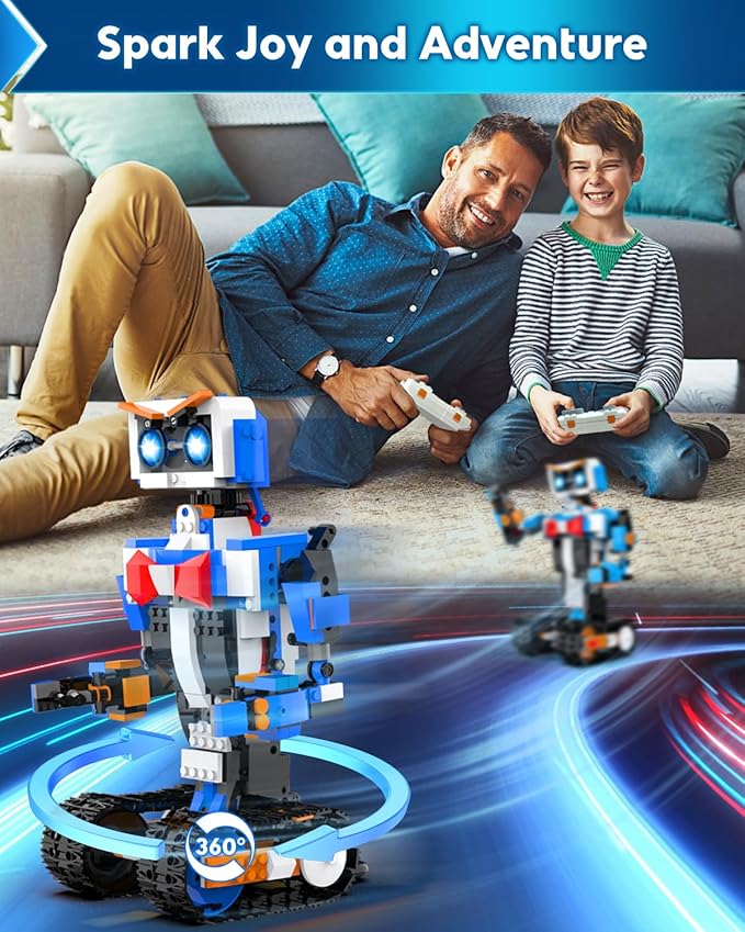 Robot Building Kits for Kids Stem Toys for Boys Age 8-12 APP &amp Remote Control Educational Coding Building Sets Programmable Robot for Kids Rechargeable Robotic Kit Gifts for Girls Boys