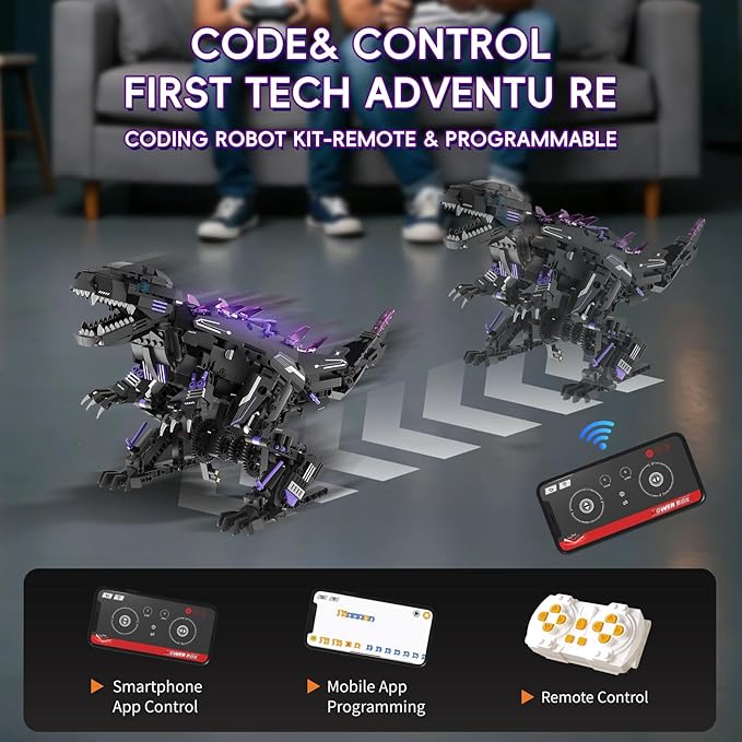 5 in 1 STEM Robot Building Blocks Sets APP &amp Remote Control Robotic Kits 5 in 1 Tyrannosaurus Rex/Triceratops/Monster/Crocodile/Robot Toys Creative Model Gift for Adults Teens 953 PCS