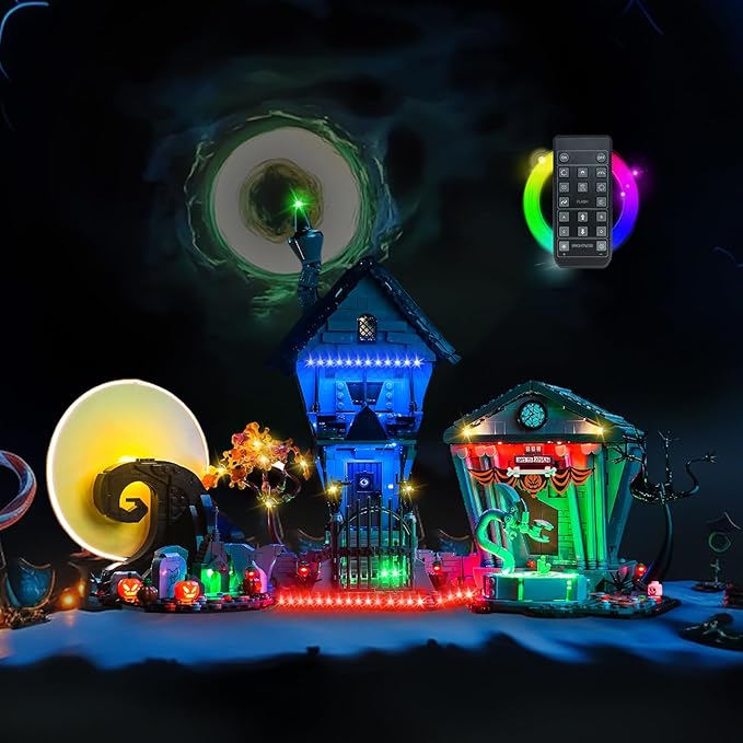 Led Light Kit Compatible with Lego Disney Tim Burton's Christmas 21351 Building Set RC Version Gift Idea for Adult Builders and Fans (Model Not Includd)