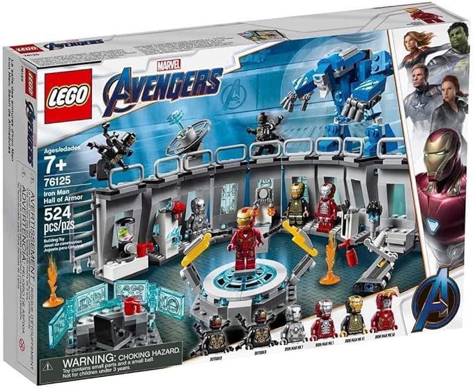 LEGO Marvel Avengers Iron Man Hall of Armor 76125 Building Kit - Marvel Tony Stark Iron Man Suit Action Figures (524 Pieces)