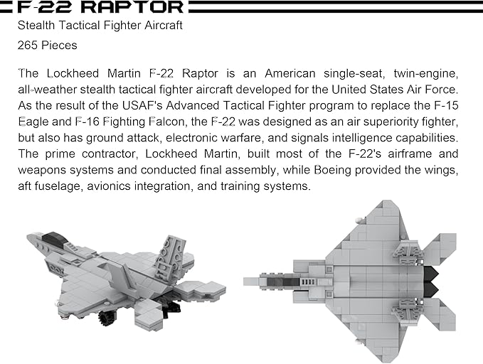 Apostrophe Games 5 Military Building Block Sets (659 Pieces) F-22 Raptor M1 Abrams Tank Black Hawk Helicopter Reaper UAV and Humvee Army Truck Scale Models for Kids and Adults