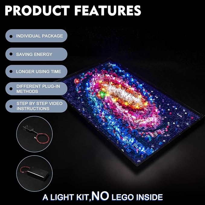BrickBling LED Lights Compatible with Lego The Milky Way Galaxy Creative Light Kit Compatible with Lego 31212 (Lights Only No Model) (Classic Version Light)