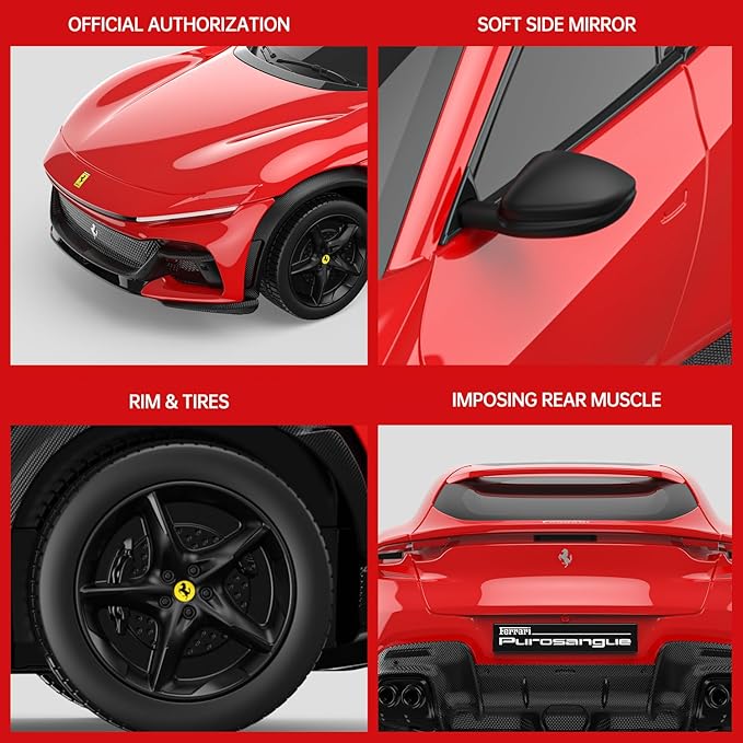 RASTAR Ferrari Remote Control Car 1/24 RC Ferrari Purosangue Toy Car for Kids Adults RC Sports Car – Red FUV