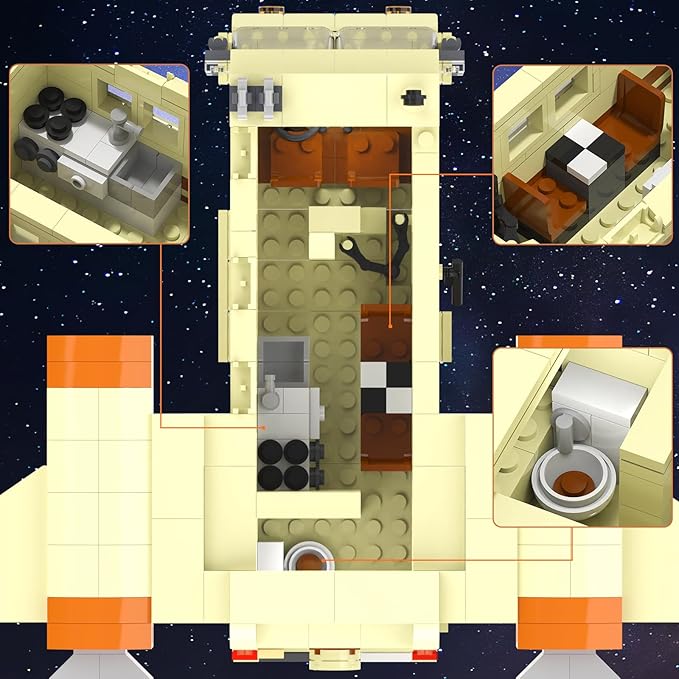 Nubee Spaceballs Eagle 5 Building Set Space Movie Car Moc Model with Cockpit Secret Hyper-Jets Periscope Barf's Room Birthday Gift for Fans Teens Kids 8+ (667Pcs)