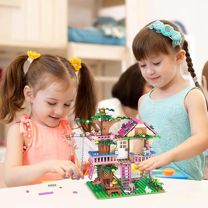 Tree House Building Set Compatible with Friends 504 PCS Forest House Building Kit Birthday Gift for Kids Girls Boys Age 6-12 Years（7652）