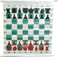 The House of Staunton 28 Slotted-Style Vinyl Demo Chess Set with Deluxe Carrying Bag