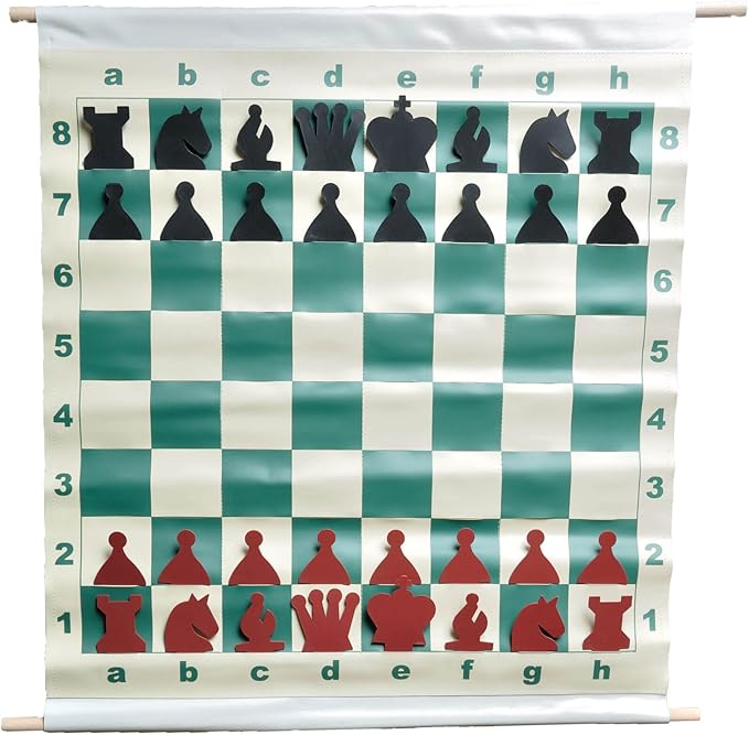 The House of Staunton 28 Slotted-Style Vinyl Demo Chess Set with Deluxe Carrying Bag