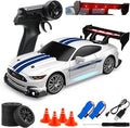 RC Drift Car 1:24 Scale Remote Control Vehicle for Kids2.4GHz 20KM/H 4WD High Speed RC Cars with LED Light Two Batteries &amp Drifting Tires Racing Sport Toy Cars for Adults Boys Girls Kids 8602WH