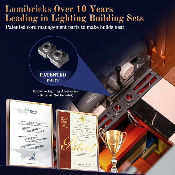 Mecha-Alchemist's Moving Castle Lighting Building-Bricks Set 2690 Pcs Gearwerk Alchemy Lab Collection Display Set for Adults and Steampunk Lovers