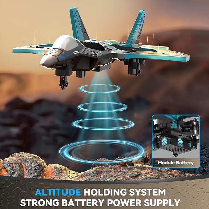 4DRC V17 Foam Remote Control Airplanes RC Planes for Kids Adults 4-7 8-16 RC Airplane Fighter Jet with Light 360° Flip Fighter Jet Toy Gravity Sensing Stunt Roll Airplane Toy Gifts for Kids Boys