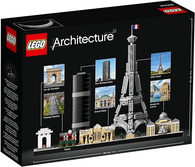 LEGO Architecture Paris Model Building Set - Detailed Display Building Block Set for Kids Boys and Girls Ages 12+ - Unique Gift for Travel &amp Architecture Enthusiasts - 21044