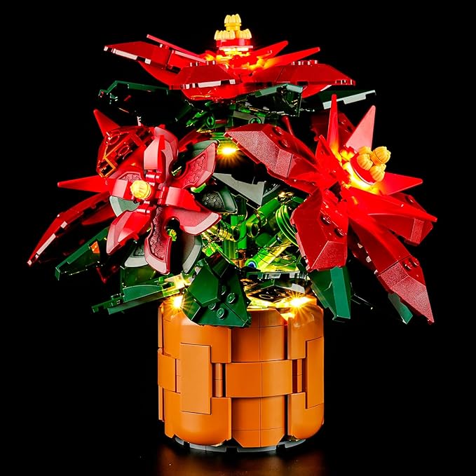 YEABRICKS LED Light for 10370 Icons Poinsettia Building Blocks Model (Building Set NOT Included)