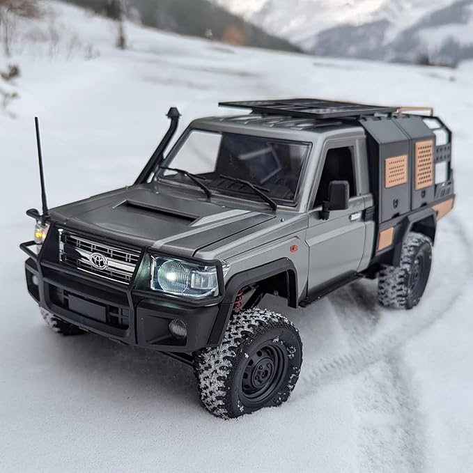 1/12 Scale RC Crawler MN-82S LC79 RTR RC Truck 4x4 Off Road Vehicles 2.4GHz RC Rock Crawler Car with LED Lights 7.4V 1200mAh Battery for Adults Hobby Toys (Silver)