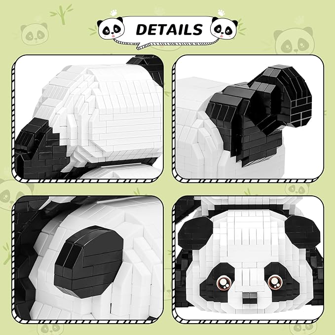 Cute Panda Mini Building Blocks Sets for Goodie Bags Not Compatible with Lego Animals 1325 PCS Micro Mini Building Toy Bricks for Adults Party Favors for Boys Girls 14+