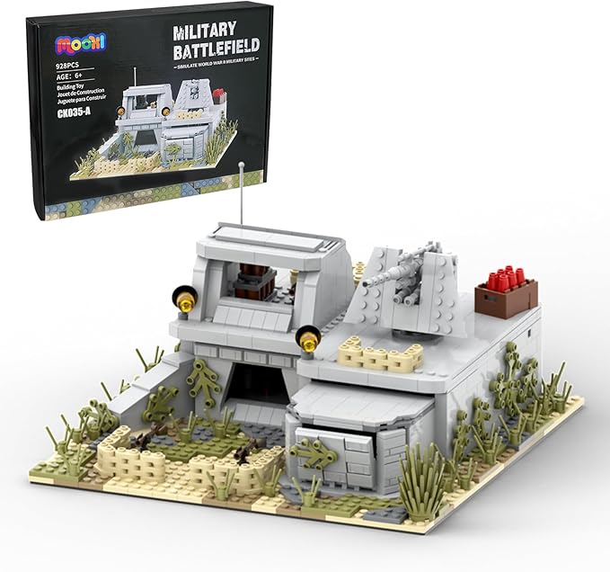 WW2 Military Battle Fort Building Block Set(928PCS). Suitable for Secondary Creation.Build Different Combat Buildings.