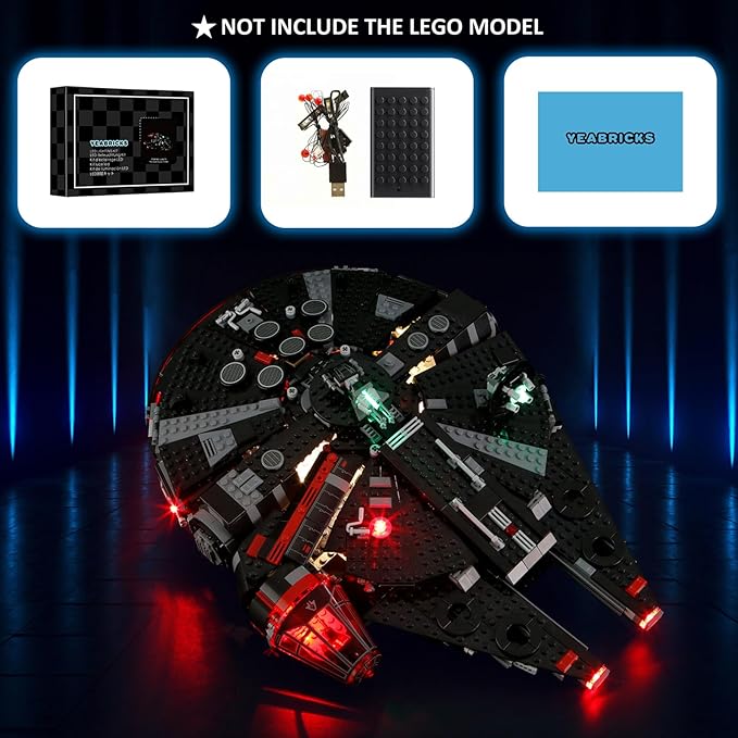 YEABRICKS LED Light for 75389 Star Wars The Dark Falcon Building Blocks Model (Building Set NOT Included)