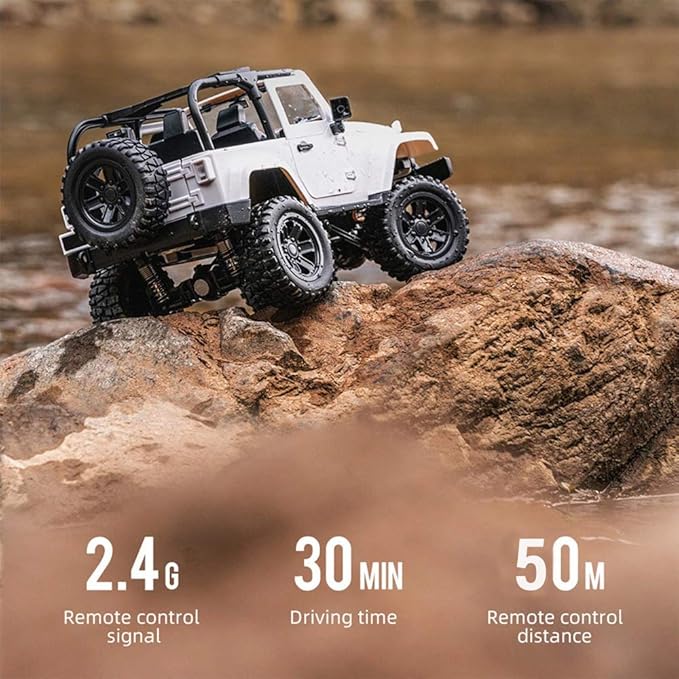 GoolRC f1 RC Crawler 1:14 Scale 2.4GHZ Remote Control Car 4WD 30KM/H High Speed Racing Car All Terrains Off Road RC Monster Vehicle Truck Crawler with Led Light for Teens and Adults (White Hardtop)