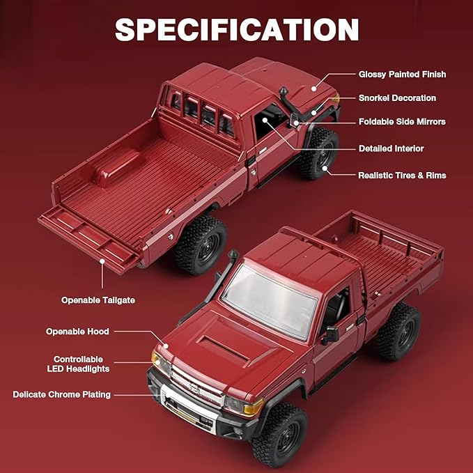 1/12 RC Rock Crawler MN-82 Toyota LC79 RC Pickup Truck 2.4GHz RC Crawler 4x4 Remote Control Off Road Car RTF with Upgraded Chassis Hobby Grade Toy Gifts for Adults