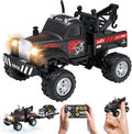MOONTOY 1:64 Scale Mini Alloy Truck RC Car with LED Lights 2.4Ghz Remote and App Control Toy Car 3-Speed Adjustment Pocket Toy Car for Kids 4-8 Years and Adults (Black)