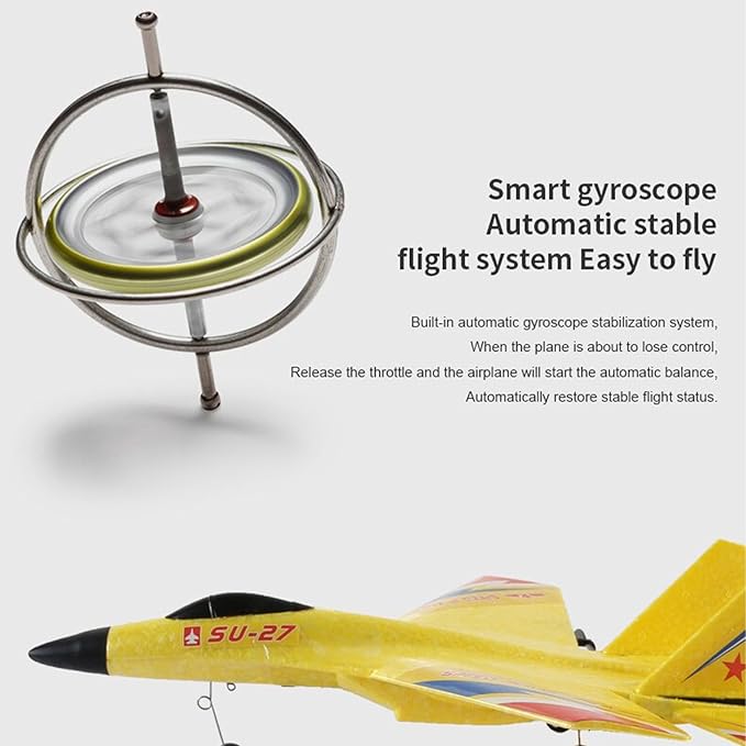 Gravity Glider Gravity Glider Plane Gravity Glider 4 Rotor Rc Glider Aircraft Drone Led 2.4g Gravity Rc Plane (Yellow)
