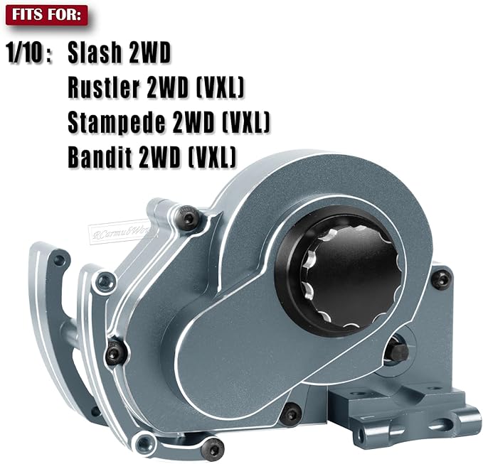 RC Transmission Complete Upgrades Part for 1/10 Slash 2WD(VXL)Rustler 2WD(VXL)Stampede 2WD(VXL)Bandit 2WD(VXL)Alloy Aluminum GearboxReplace #3695Titanium Titanium(1set)