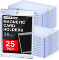 25ct Magnetic Card Holders: 35 pt Magnetic Cards Case for Trading Cards U-V Protection Hard Plastic Card Protectors for Sports Baseball Game Standard Display