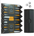 VENTUREBOARD Backgammon 6 Inches Magnetic Unique Backgammon Set Board Game - Folding Board Portable Travel Backgammon Board Game Pieces - (Blue/Grey)