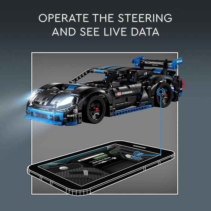 LEGO Technic Porsche GT4 e-Performance Race Car Toy Remote Control Car with Authentic Details Interactive Model Porsche Gift for Kids Ages 10 and Up Who Love Luxury Vehicles 42176
