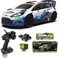 CROBOLL RLAARLO 1/10 Brushless Carbon Fiber RC Drift Cars for Adults with Gyro Max 50 mph Fast RC Rally Car 2.4Ghz All Terrain Remote Control Car 4x4 Hobby RTR RC Truck（Blue &amp White）
