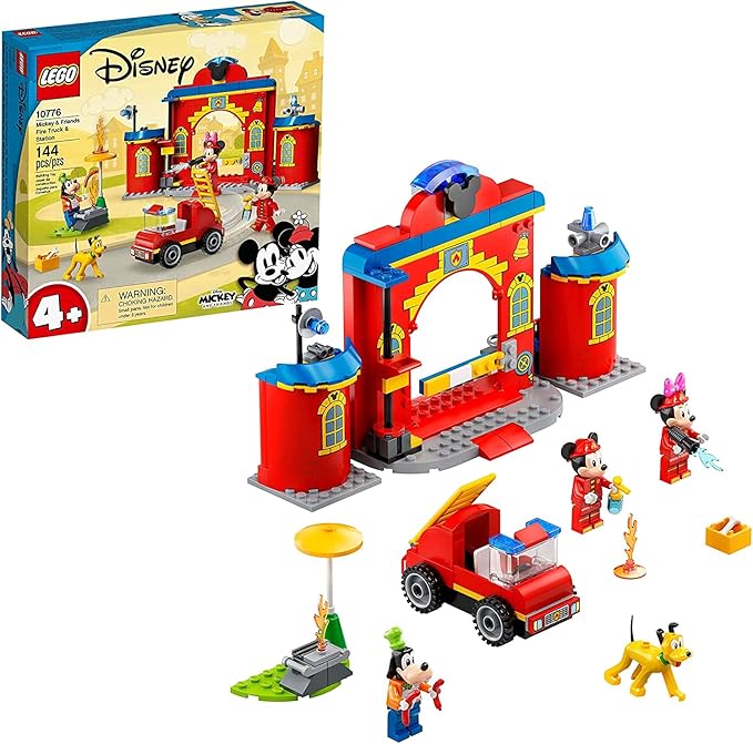 LEGO Disney Mickey and Friends – Mickey &amp Friends Fire Truck &amp Station 10776 Building Kit Fun Firehouse Play Set New 2021 (144 Pieces)