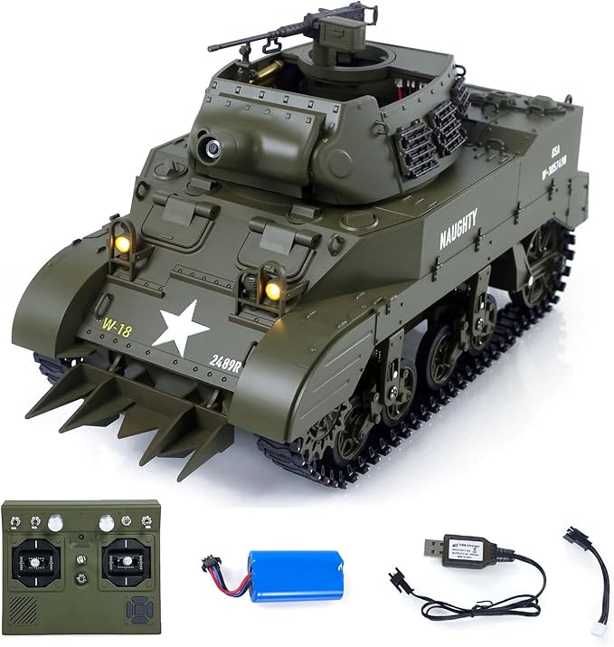 TOUCAN RC HOBBY US in Stock 1/16 RC Tank Simulation 360° Turret Rotary M8 HMC Scott Radio Control Battle Tank Smoke Sound Lights RTR Combat Vehicle