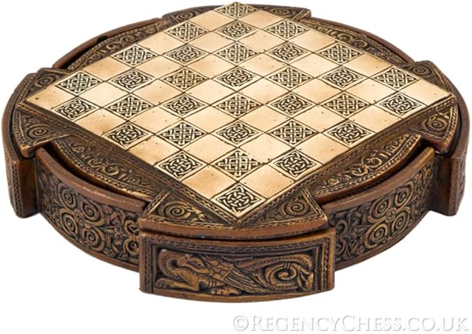 Isle of Lewis Compact Celtic Chess Set 9 Inches