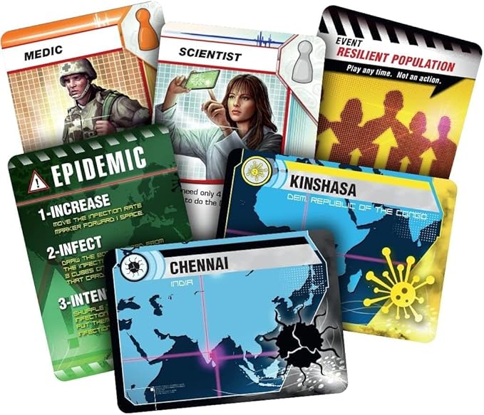 Asmodee Pandemic Board Game (Base Game) - A Cooperative Battle to Save Humanity Strategy Game for Kids and Adults Ages 8+ 2-4 Players 45 Minute Playtime