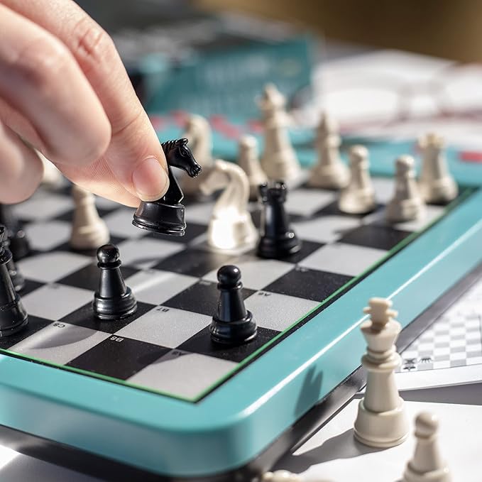 Electronic Chess Set for Kids &amp Adults- Grandmaster Game w Smart Computer Teaching Coach 100 Preset Lessons Beginner to Expert - 12 Modes 30 Skill Levels Why? Button + 8 Bonus Games Inc Checke