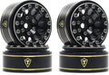 TREAL 1.0 Beadlock Wheels 12 Spokes Classic Rims (4P) for SCX24 AX24 FCX24 TRX4M 1/24 1/18 Crawler Car-Type I(Black)