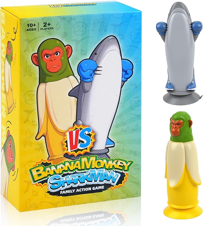 Banana Momkey vs sharkman: Flippin' Fun Party Game You'll Ever Play for Family Adults - Perfect Christmas Parties Game Night | Bonus Content Included