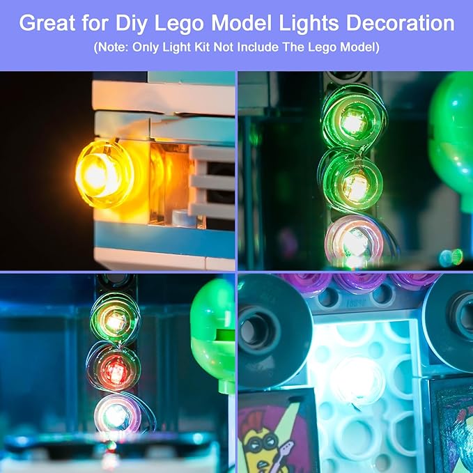 Upgraded Led Light Kit Compatible with Lego Minions' Music Party Bus Building Set Lights Decoration Compatible with Lego 75581 (Model Not Included)
