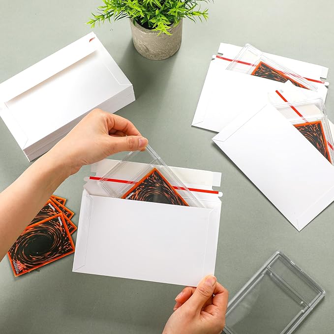100 Pack Trading Card Shipping Envelopes 7 x 4.35 Inches Self Adhesive Mailing Envelopes Bulk Fit for Semi Rigid Sleeves and Sports Card Protectors Hobby Mailing Supplies