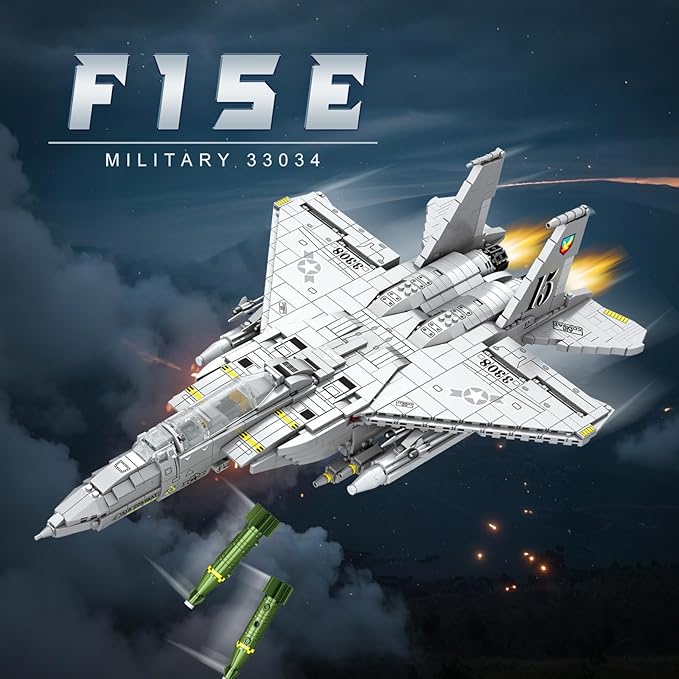 Reobrix F-15E Fighter Jet Building Sets for Adults Military Fighter Bombers Display Model 33034 Strike Eagle Military Plane Collectible Set Toys Gifts for Aviation Fans Boys Girls 14+ (2216 PCS)