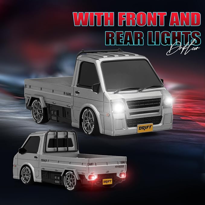 ACAMMZAR RC Drift Car 1:24 Remote Control Car 20KM/H 4WD Drift RC Truck with Lights Extra Racing Tires High Speed RC Cars for Kids Adults Boys Girls
