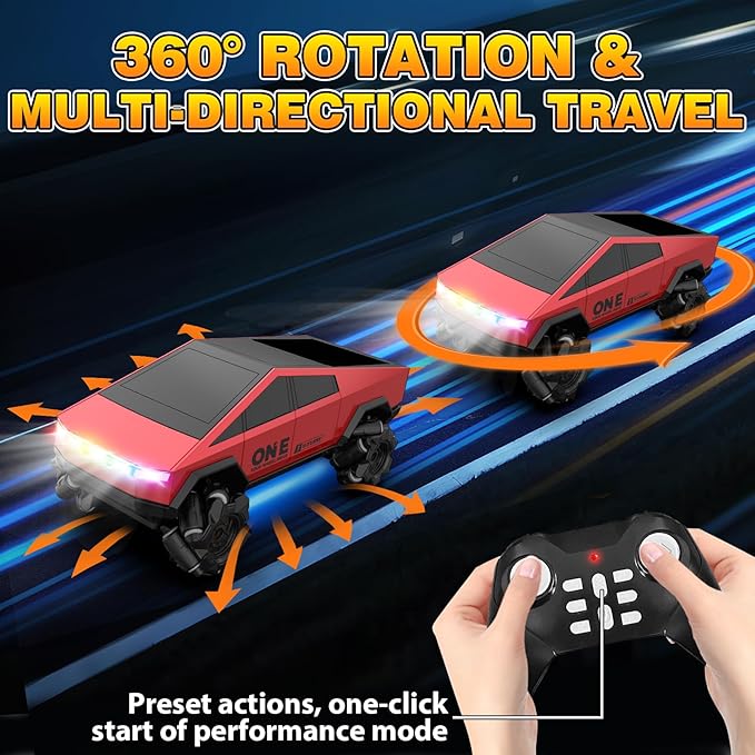 Gesture Sensing RC Stunt Car Toys for 6-12 Years Old Boys Girls 1/28 Scale 4WD RC Drift Car 2.4Ghz RC Cars Seven Light Modes Hand Controlled 360°Rotating Cool Birthday Gifts for Kids