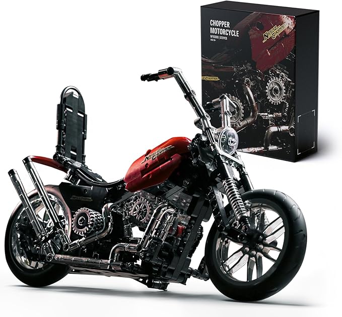Nifeliz Chopper Motorcycle Building Set for Adults Classic Vintage Motorbike Model Toy for Display Collectible Gift for Motorcycle Fans (NF10308 572 PCS)