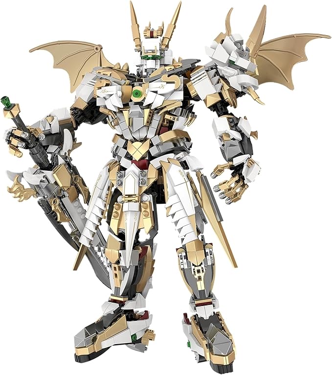 HIGH GODO Hero Mech Building Blocks Set for AdultsGolden Armor Robot Model Building Kit with Classic Swords Hard Core Chinoiserie Style Collectible Ninja Gifts for Man Teens Ages 14+ (1609 Pieces)