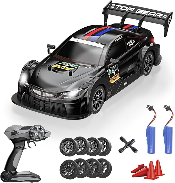 RC Drift Car 1:16 Scale Remote Control Car 2.4GHz 4WD 40KM/H High Speed RC Racing Car with Headlight Drifting Tires and Racing Tires for Adults Kids
