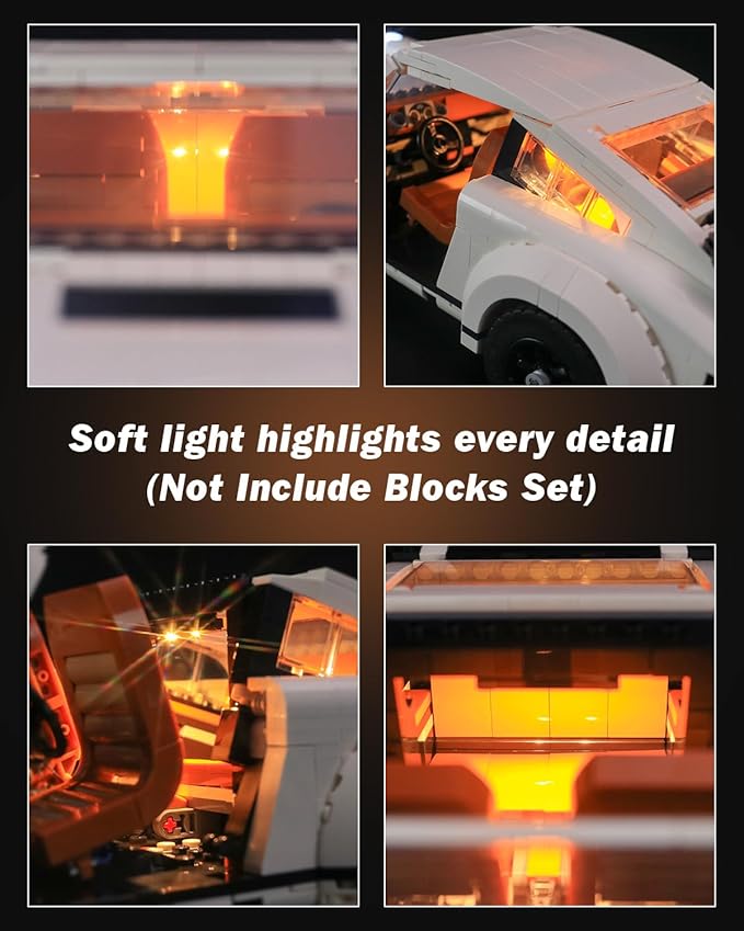 LED Light Kit for Lego 10295 Creator Expert Porsche 911 Set Compatible with Lego 10295 Building Blocks Model(Not Include Blocks Set)