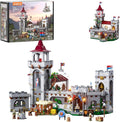 Medieval Guard Post Lighting Building Bricks Set - Middle Ages Castle Modular Collection Display Kit with Minifigures 2945 Pcs for Adults &amp Teens