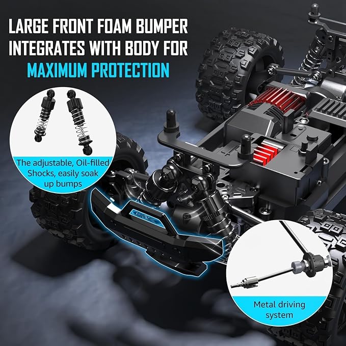 kolegend 2-in-1 RC Cyber Monster Truck &amp Drift Car for Adults 1/18 Scale 4WD 40KM/H All-Terrain Fast RC Car with 2.4Ghz Radio 2 Batteries &amp 2 PVC Shells RTR