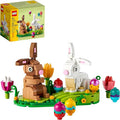 LEGO Easter Rabbits Display 40523 Building Toy Set Includes Colorful Easter Eggs and Tulips Easter Decorations