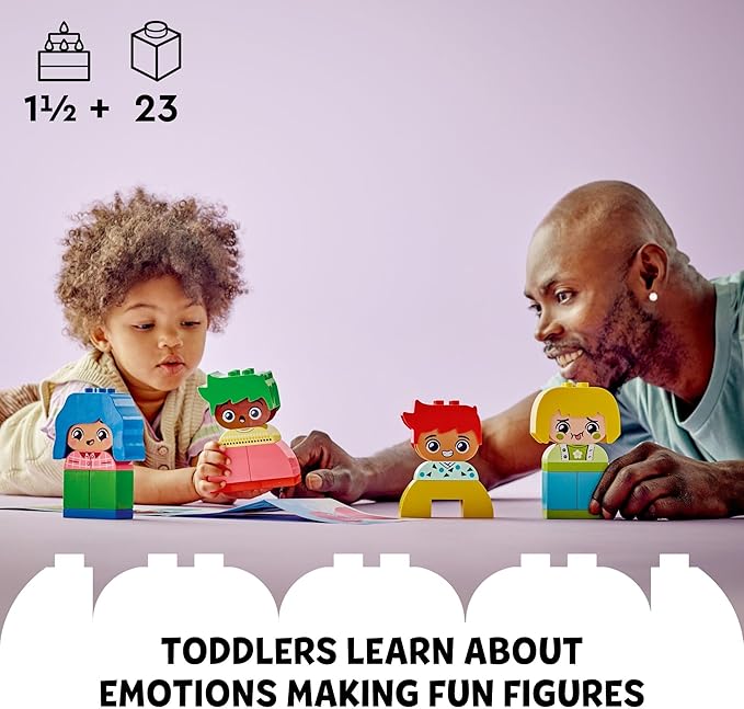LEGO DUPLO My First Big Feelings &amp Emotions Interactive Toy Colored Building Bricks and 4 Characters Social and Emotional Play for Preschoolers 1 Year Old and Up 10415