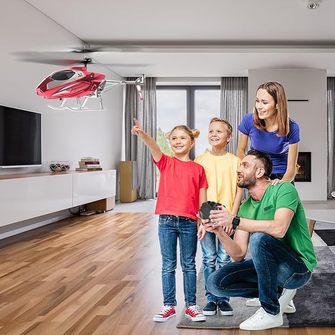 VATOS RC Helicopter for Boys 2.4G Remote Control Helicopter with LED Light for Kids 12+ Years Old Fixed Height One-Key Take-Off Indoor RC Planes Ideal Festival Gifts for Boys Adults